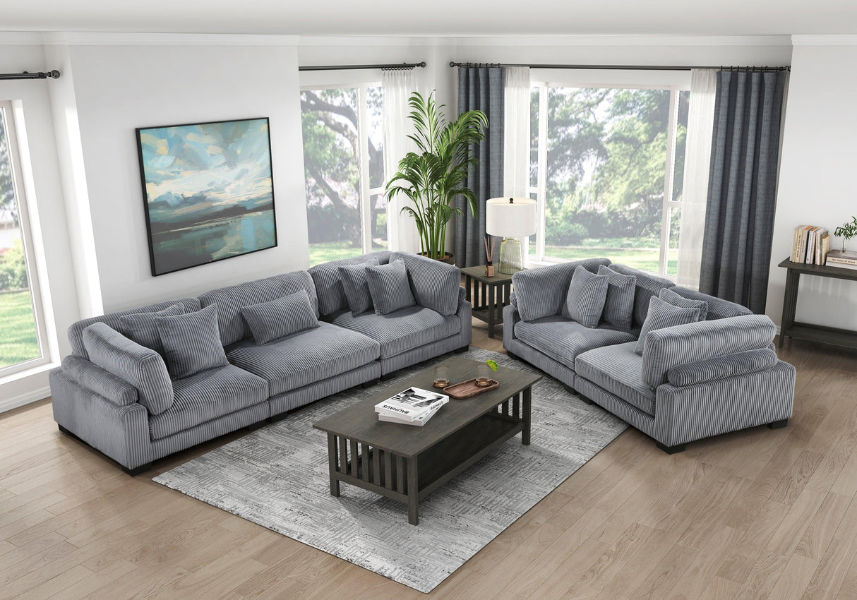 Traverse Gray Corduroy 2-Piece Loveseat by Homelegance at Eve Furniture