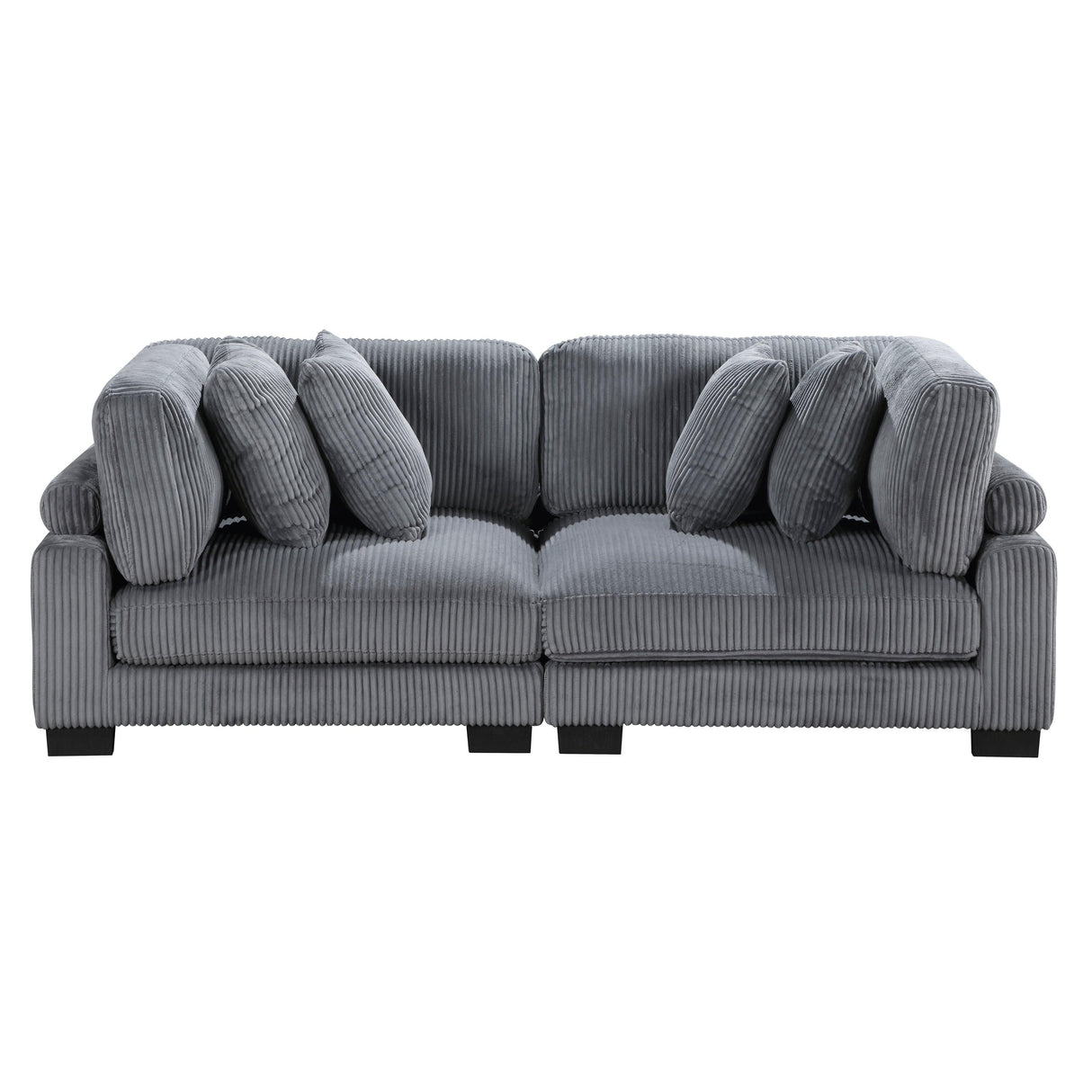 Traverse Gray Corduroy 2-Piece Loveseat by Homelegance at Eve Furniture