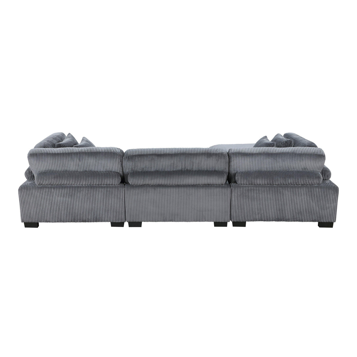 Traverse Gray Corduroy 4-Piece Modular Sectional with Ottoman by Homelegance at Eve Furniture
