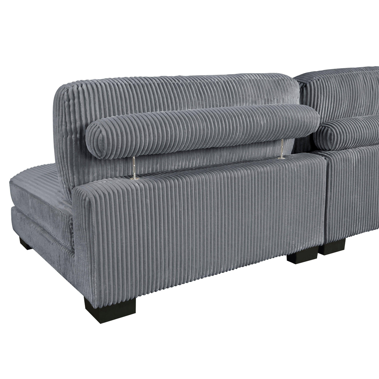 Traverse Gray Corduroy 5-Piece Modular Sectional by Homelegance at Eve Furniture
