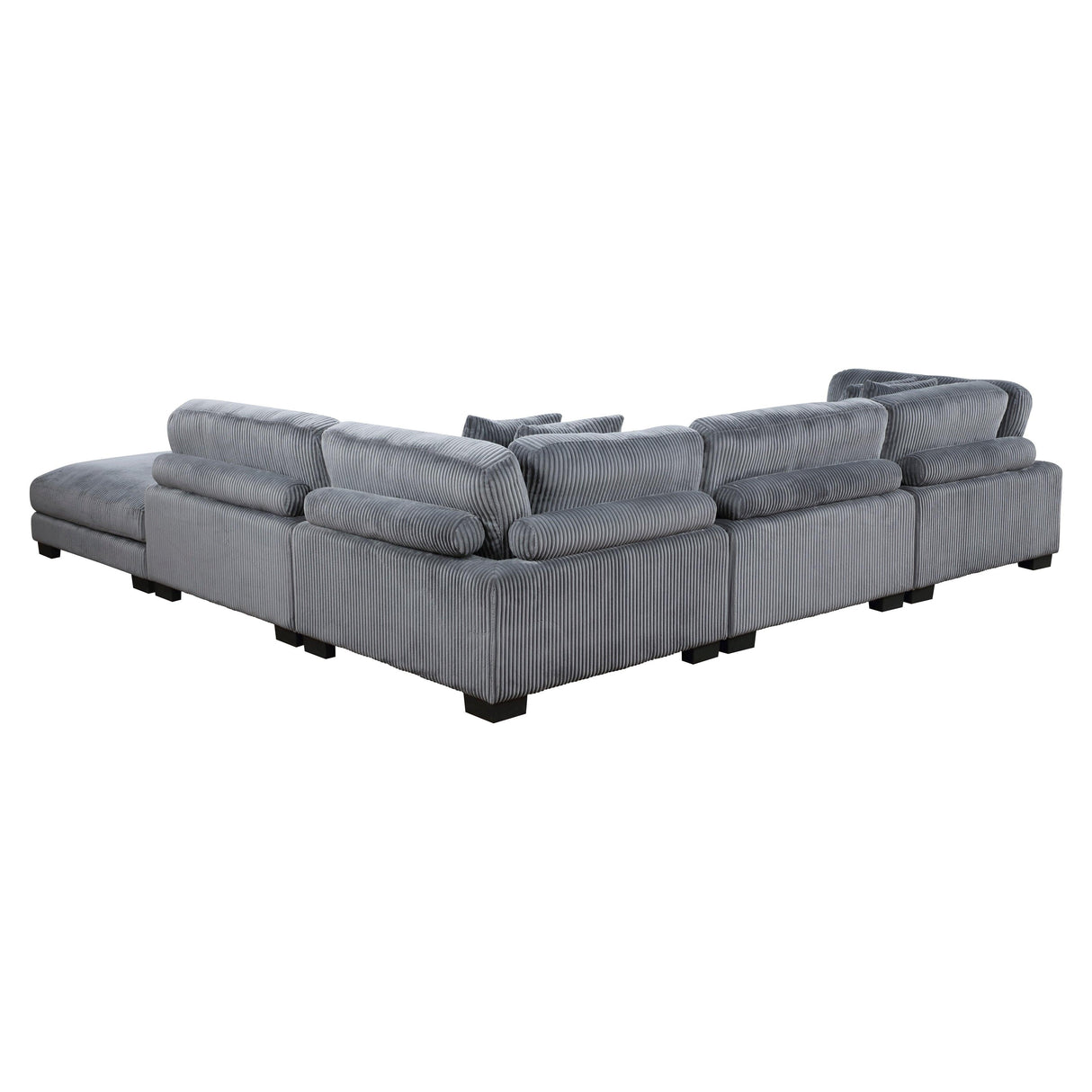 Traverse Gray Corduroy 5-Piece Modular Sectional with Ottoman by Homelegance at Eve Furniture