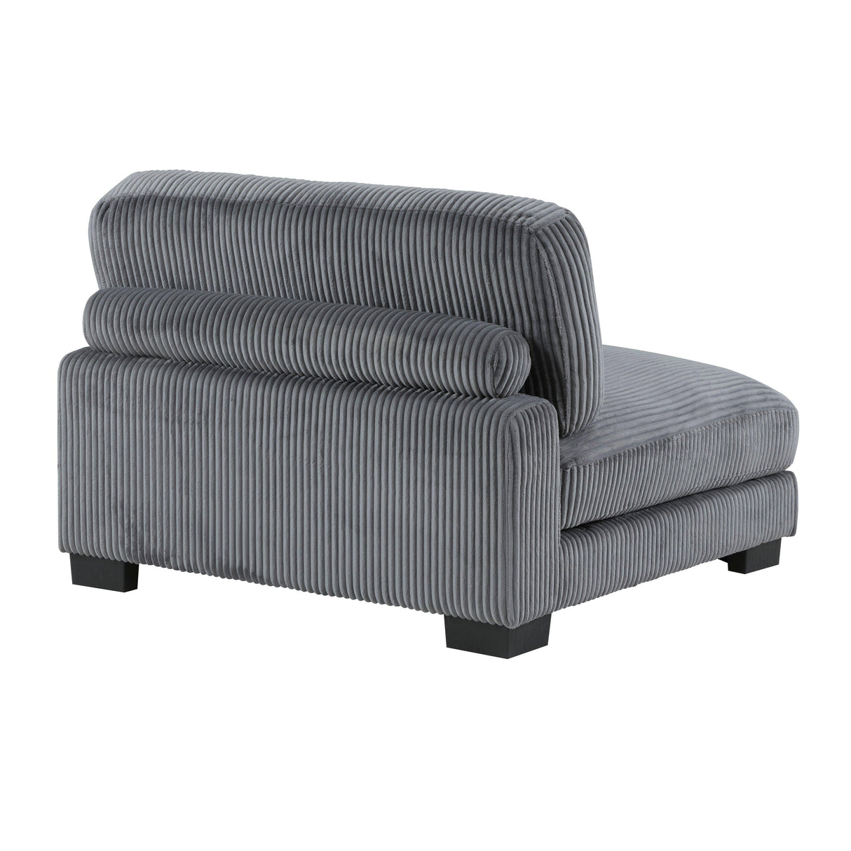Traverse Gray Corduroy Armless Chair by Homelegance at Eve Furniture