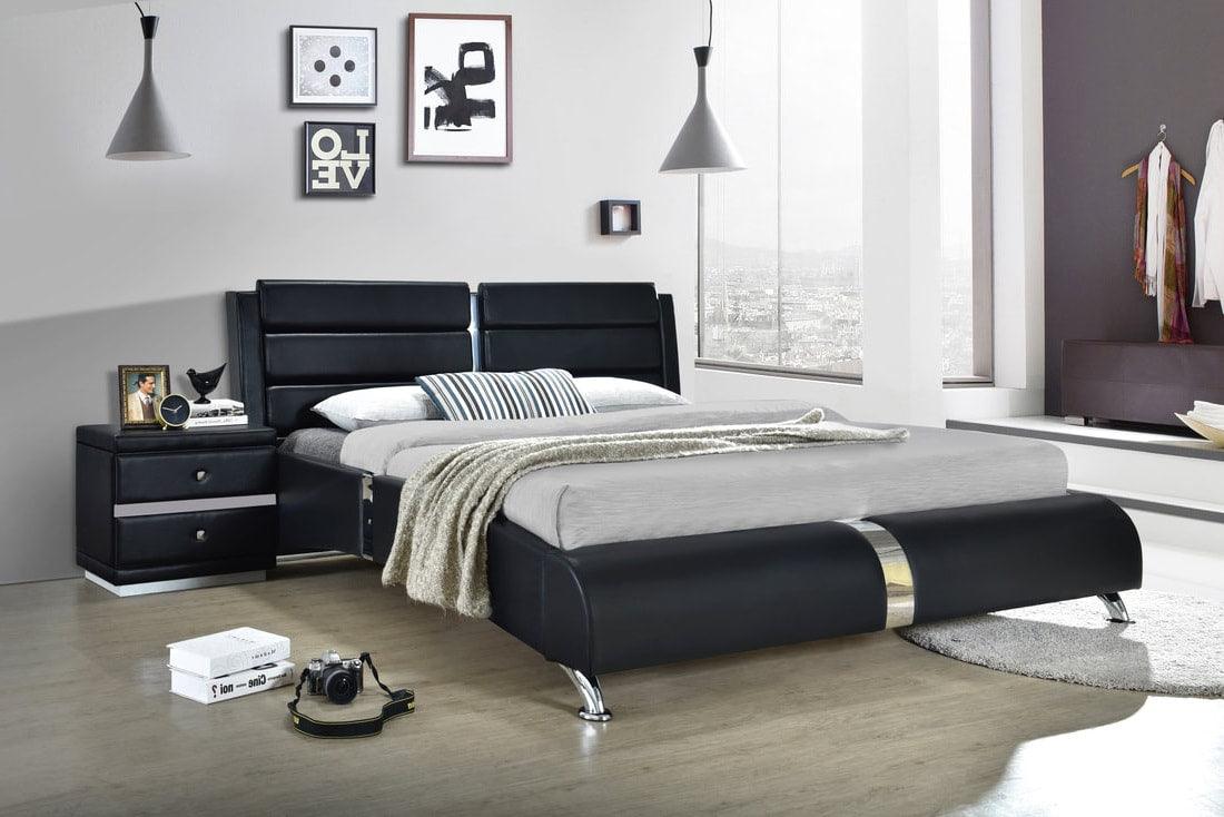 Vegas Black King Platform Bed by Happy Homes at Eve Furniture
