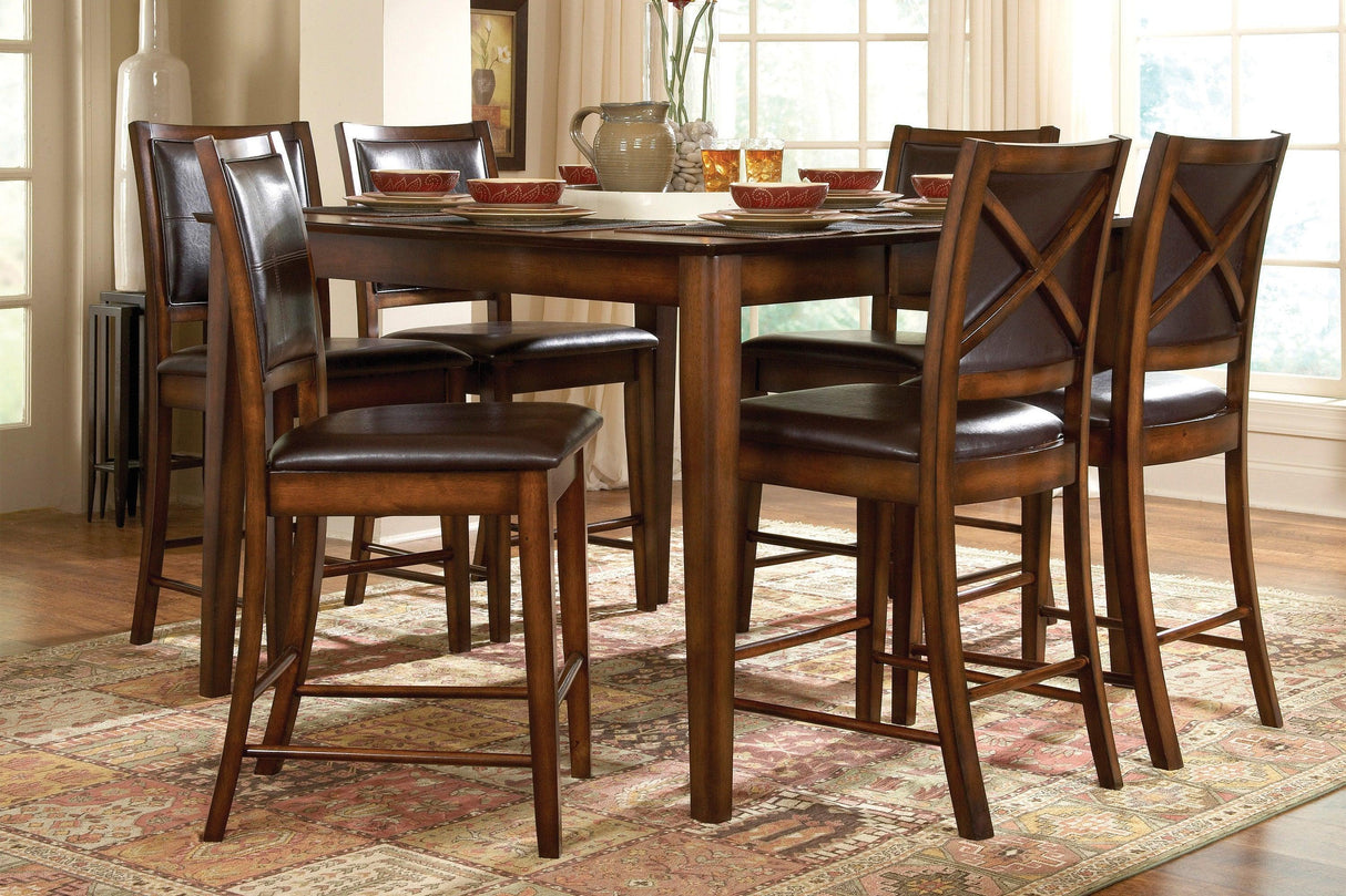 Verona Wire Brushed Amber Counter Height Table by Homelegance at Eve Furniture