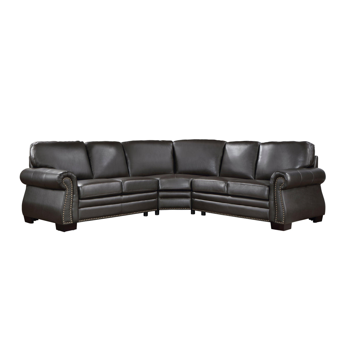 Wareham Dark Brown Leather 3-Piece Sectional by Homelegance at Eve Furniture