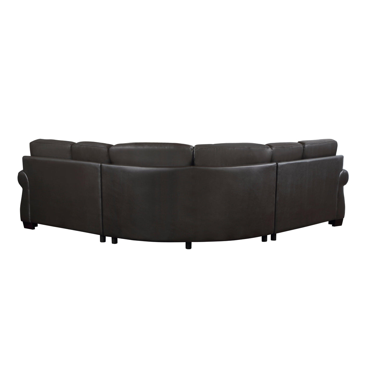 Wareham Dark Brown Leather 3-Piece Sectional by Homelegance at Eve Furniture