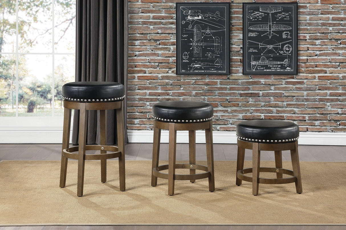 Westby Black/Brown Round Swivel Pub Height Stool, Set of 2 by Homelegance at Eve Furniture
