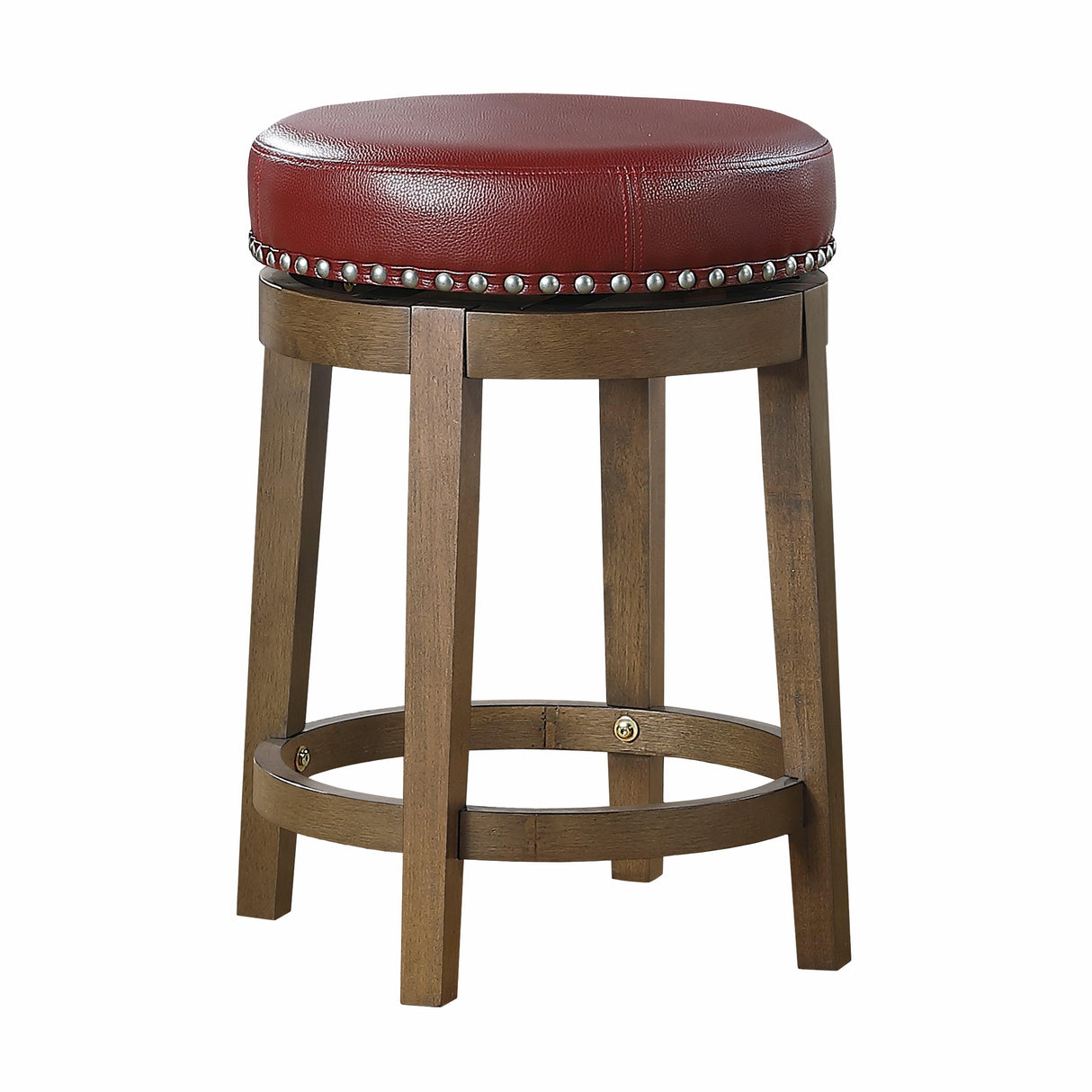 Westby Red/Brown Round Swivel Counter Height Stool, Set of 2 by Homelegance at Eve Furniture