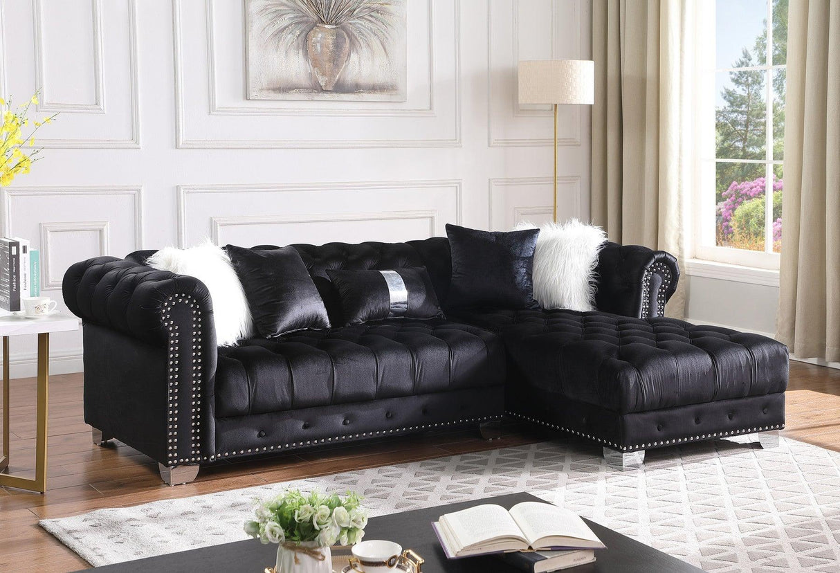 Yaz Black 2-Piece Right Arm Facing (RAF) Sectional by New Era Innovations at Eve Furniture