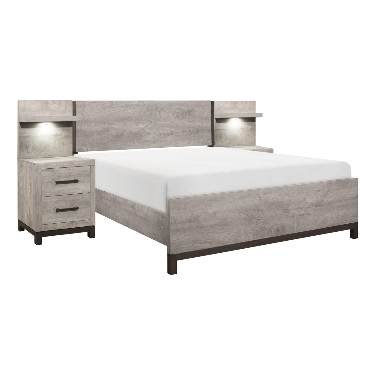 Zephyr Light Gray Full Wall Bed by Homelegance at Eve Furniture