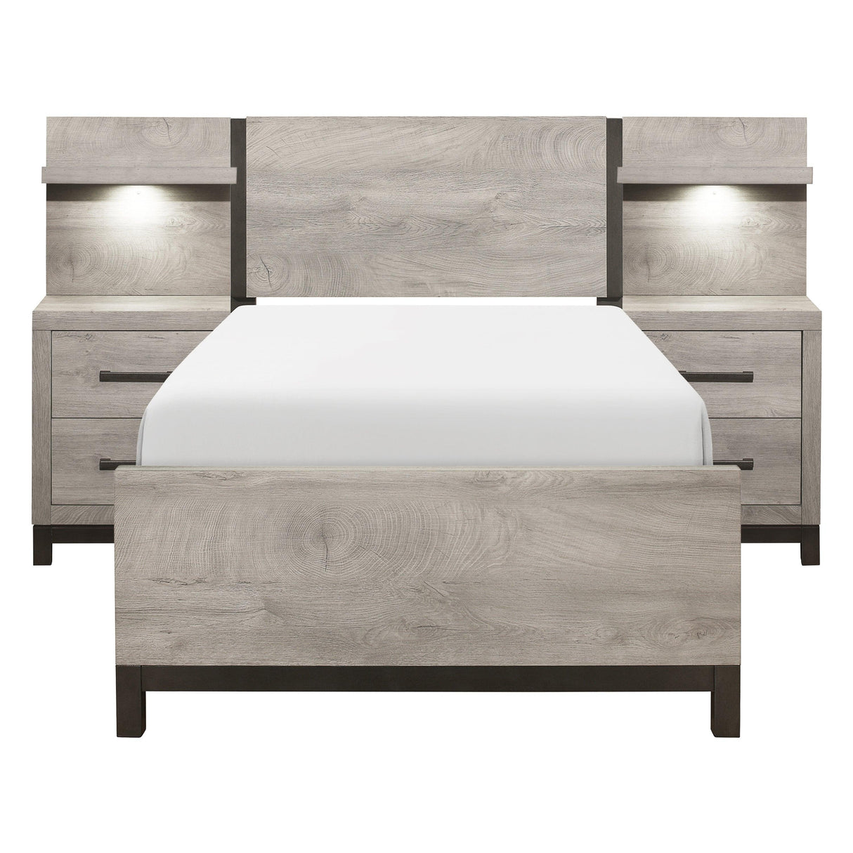 Zephyr Light Gray Twin Wall Bed by Homelegance at Eve Furniture