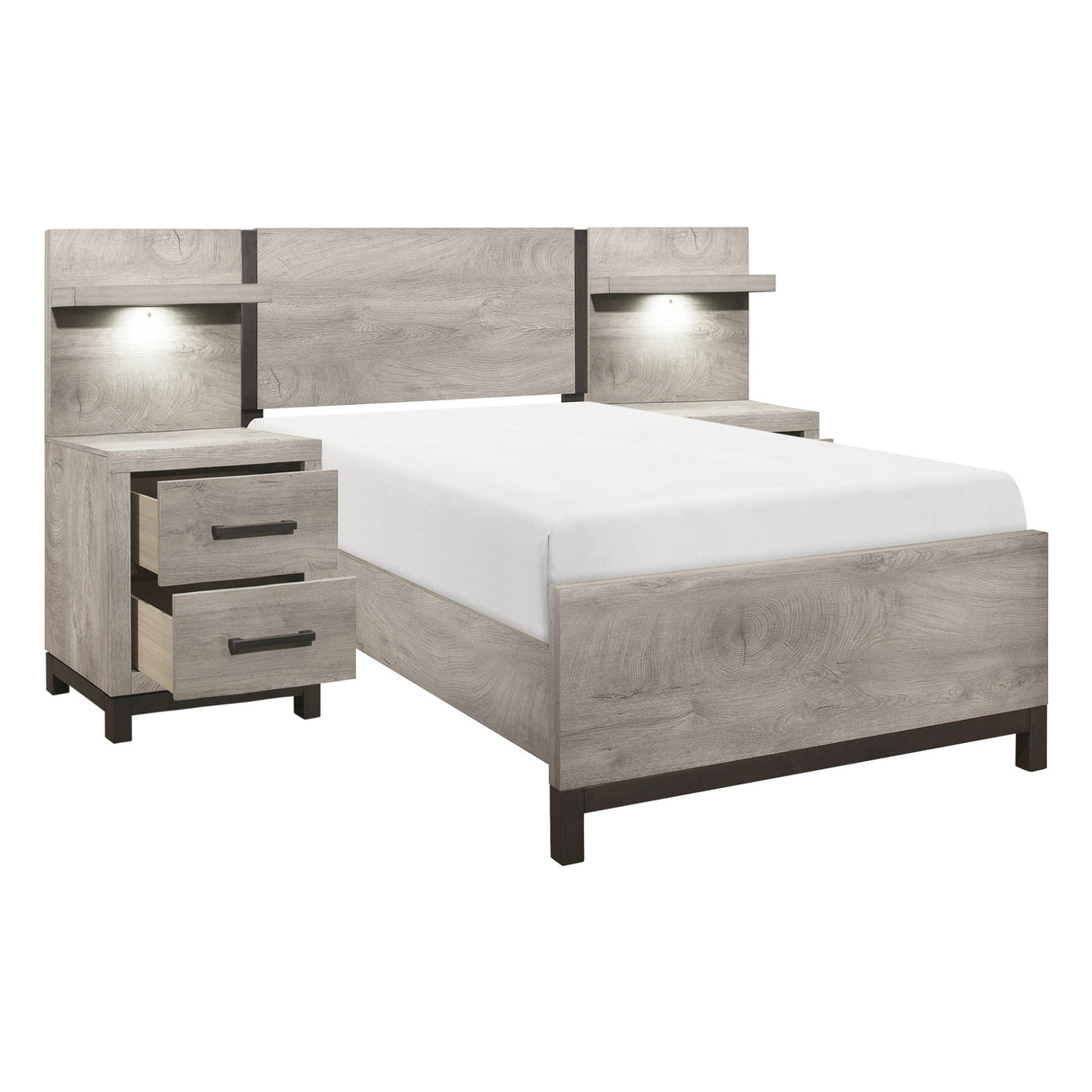 Zephyr Light Gray Twin Wall Bed by Homelegance at Eve Furniture