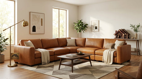 The Ultimate Ashley Emilia Leather Modular Sectional Review: Caramel Luxury & Sizing