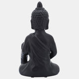 10", Black Ceramic Seated Buddha
