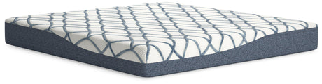 10 Inch Chime Elite 2.0 King Mattress In White and Blue by Ashley at Eve Furniture