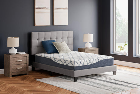 10 Inch Chime Elite 2.0 White/Blue Queen Mattress by Ashley at Eve Furniture