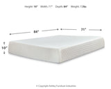 10 Inch Chime Memory Foam Mattress with Adjustable Base in White