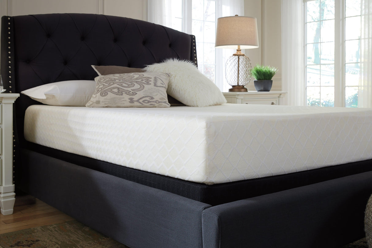 10 Inch Chime Memory Foam White California King Mattress in a Box by Ashley at Eve Furniture