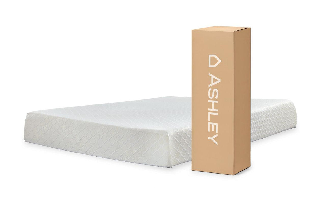 10 Inch Chime Memory Foam White Twin Mattress in a Box by Ashley at Eve Furniture