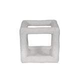 10" Textured Open Square Object, White