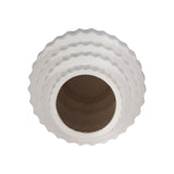 10" Textured Staggered Vase, White