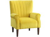 Urielle Yellow Velvet Accent Chair