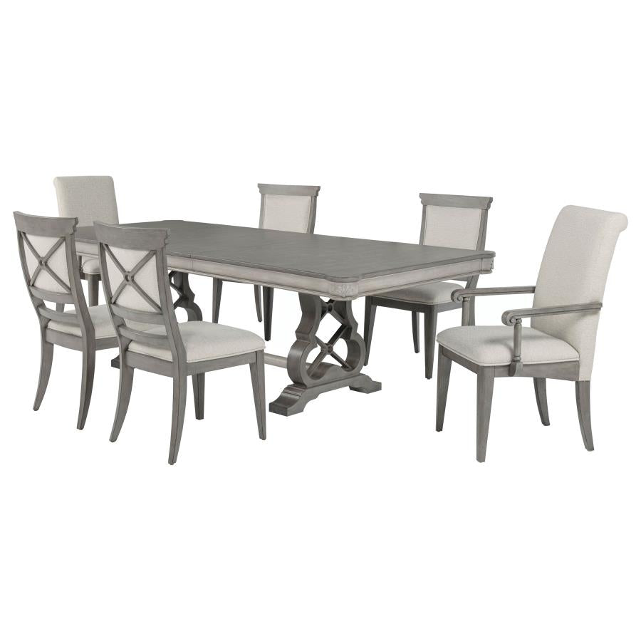 Cresswell Weathered Taupe 7-Piece 104-inch Extension Dining Set