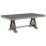 Cresswell Weathered Taupe 104-inch Double Pedestal Extension Dining Table