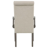 Cresswell Upholstered Dining Arm Chair Tan (Set of 2)