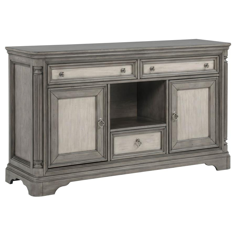 Cresswell Weathered Taupe 2-door 3-drawer Wine Storage Buffet