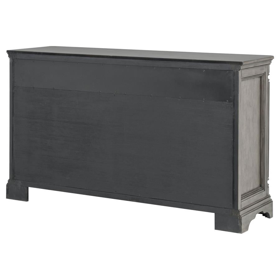 Cresswell Weathered Taupe 2-door 3-drawer Wine Storage Buffet