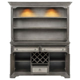 Cresswell Weathered Taupe 2-door 3-drawer Buffet and Hutch