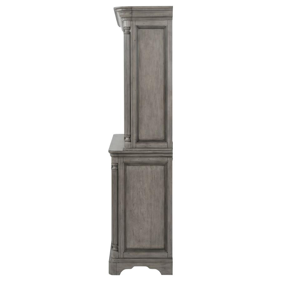 Cresswell Weathered Taupe 2-door 3-drawer Buffet and Hutch