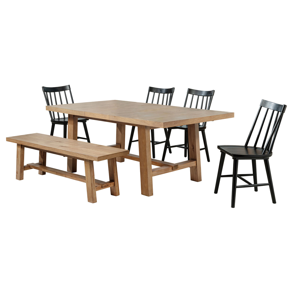 Middleton Brown and Black 6-Piece Extension Leaf Dining Room Set