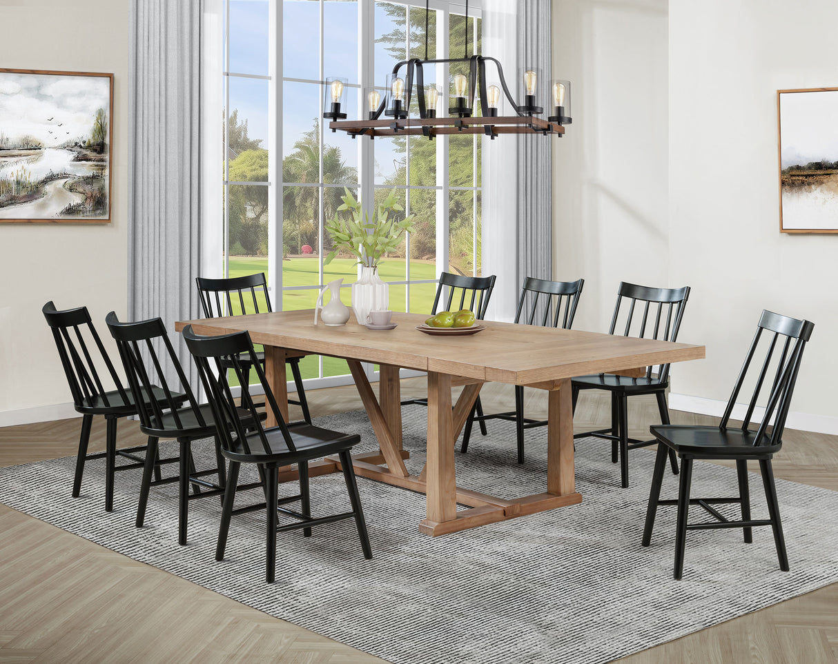 Middleton Brown and Black 9-Piece Extension Leaf Dining Room Set