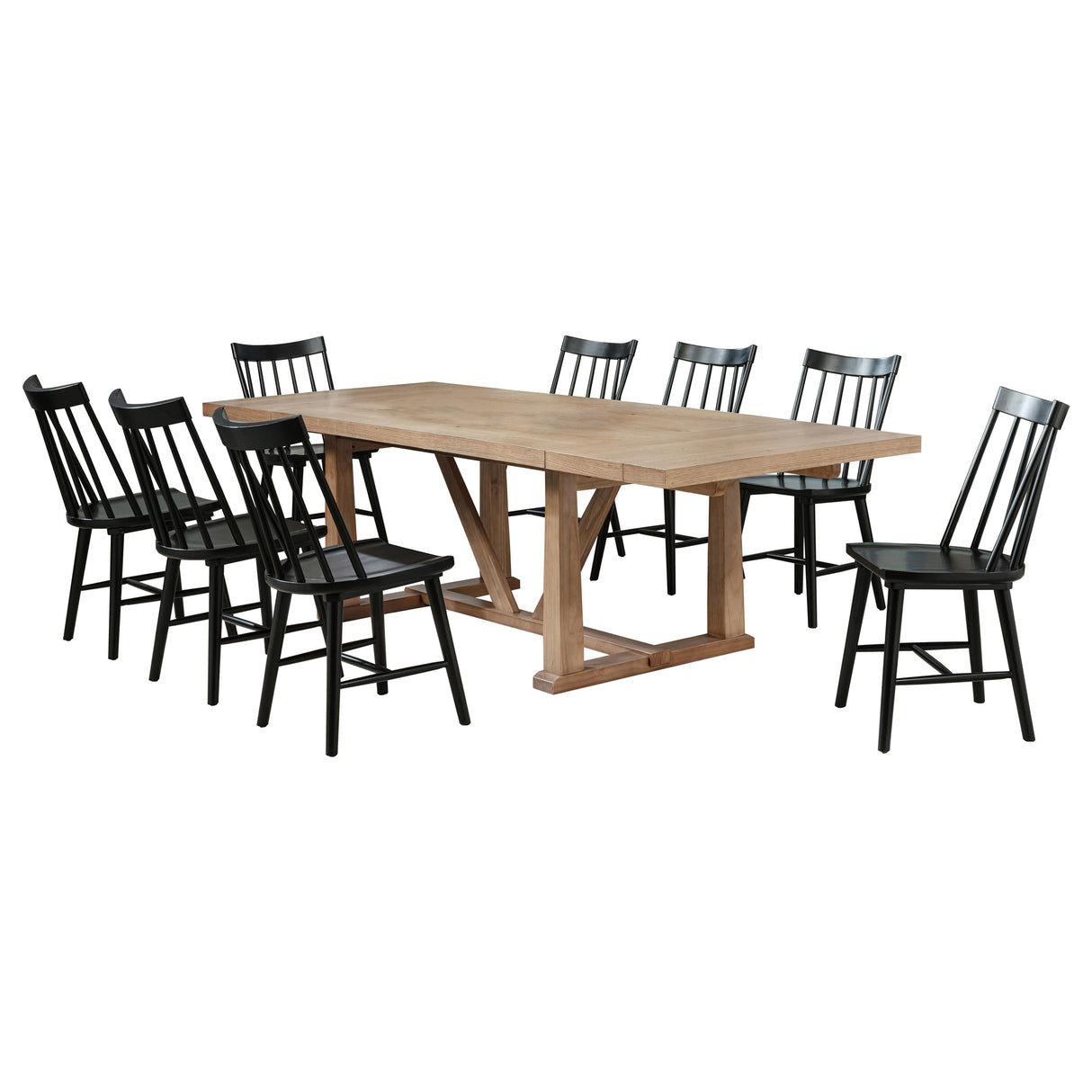 Middleton Brown and Black 9-Piece Extension Leaf Dining Room Set