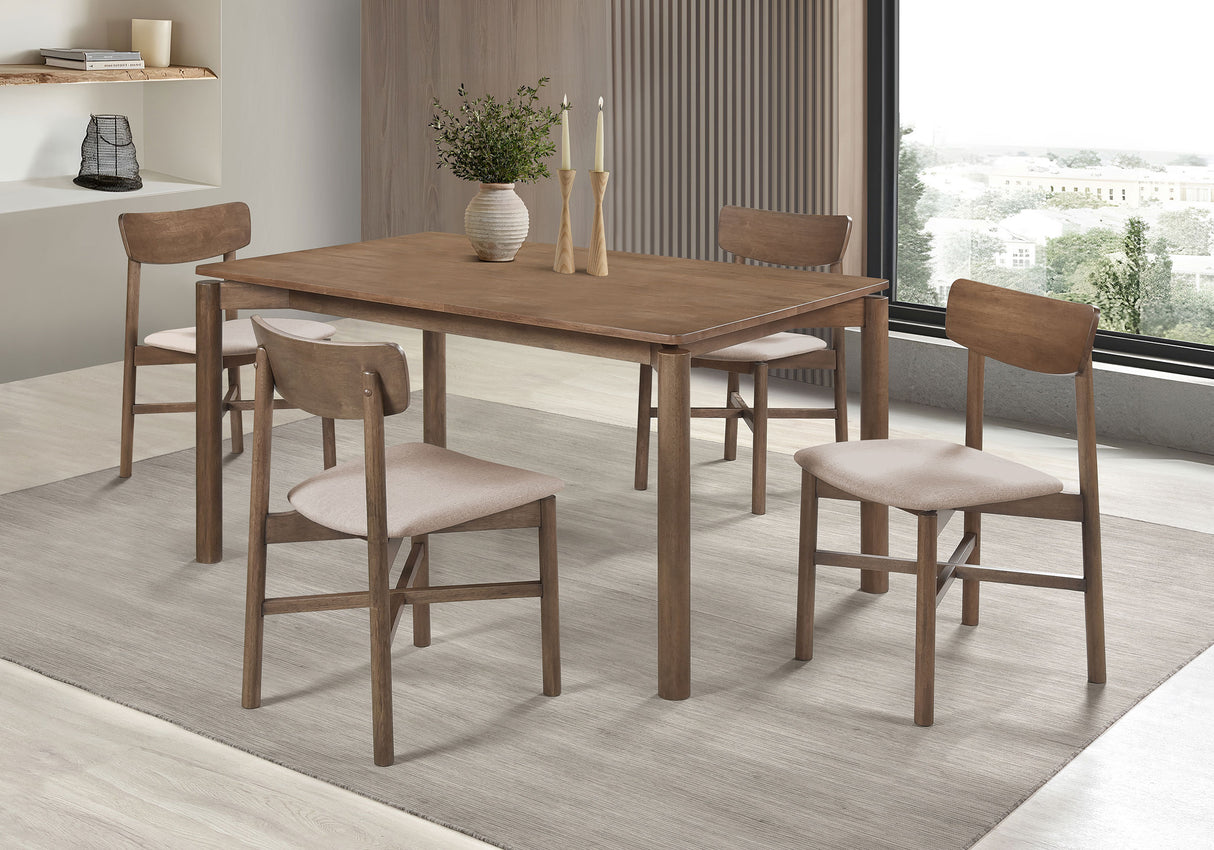 Parkridge Natural Walnut 5-Piece 59-inch Wood Dining Room Set