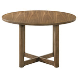 Crestmore Walnut 5-Piece 46-inch Round Wood Dining Room Set