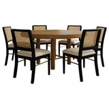 Arini Sand Wash and Black 7-Piece Round Dining Room Set