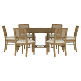 Arini Sand Wash 7-Piece Round Dining Room Room Set