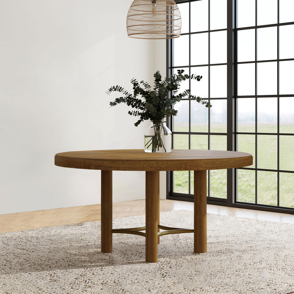 Arini Sand Wash 60-inch Round Wood Dining Room Table