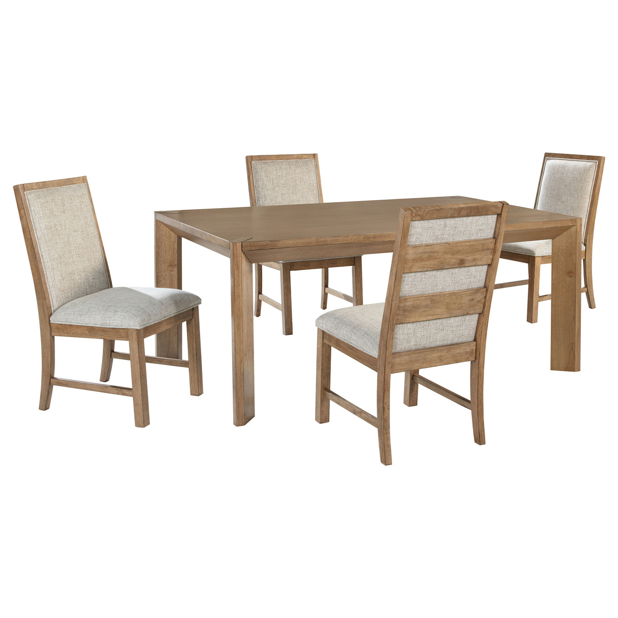 Bruner Natural Brown 5-Piece 72-inch Rectangular Dining Room Set