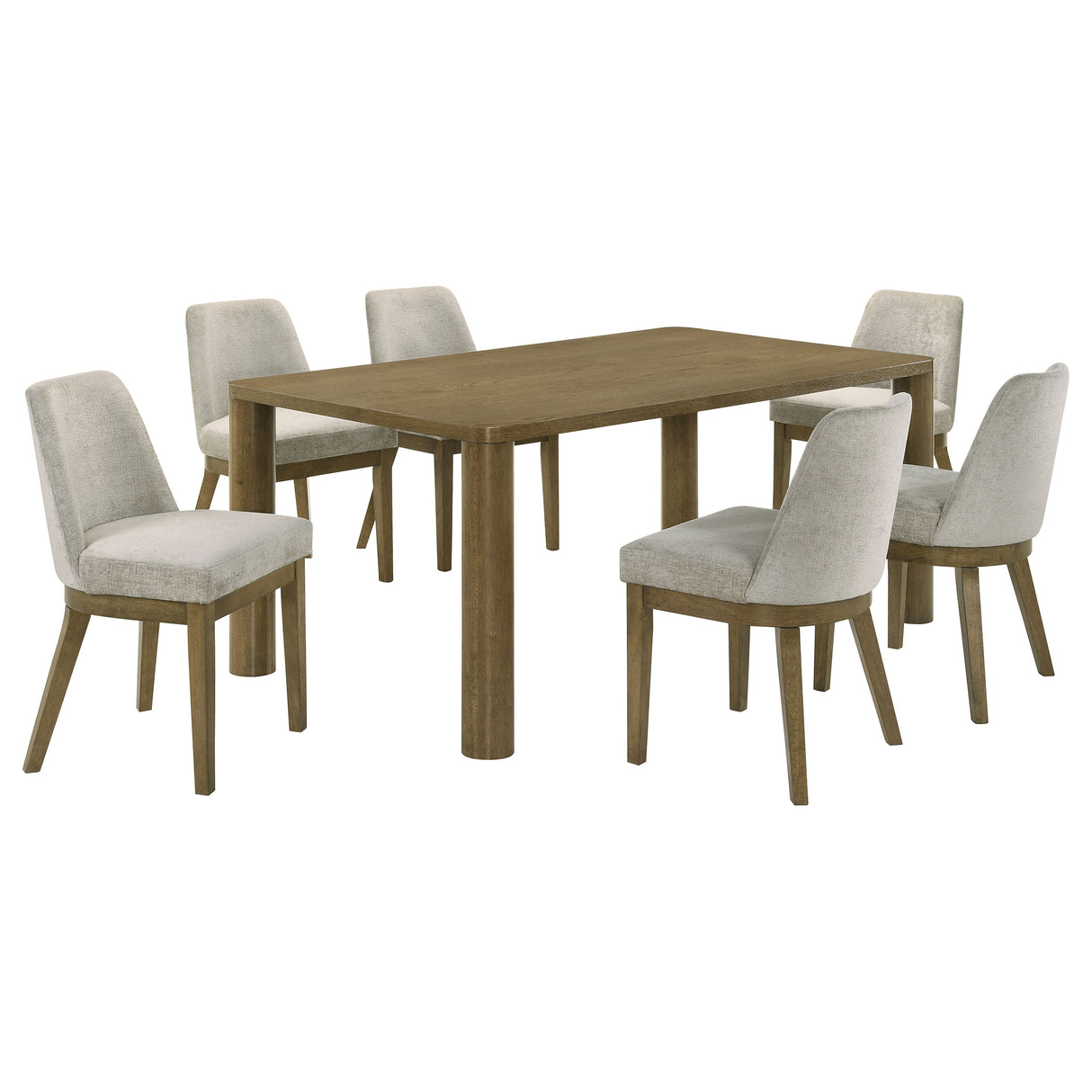 Castlewood Brown Oak 7-Piece 71-inch Rectangular Dining Room Set
