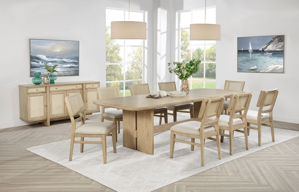 Kailani Beige Oak 10-piece Wood Dining Set with Sideboard