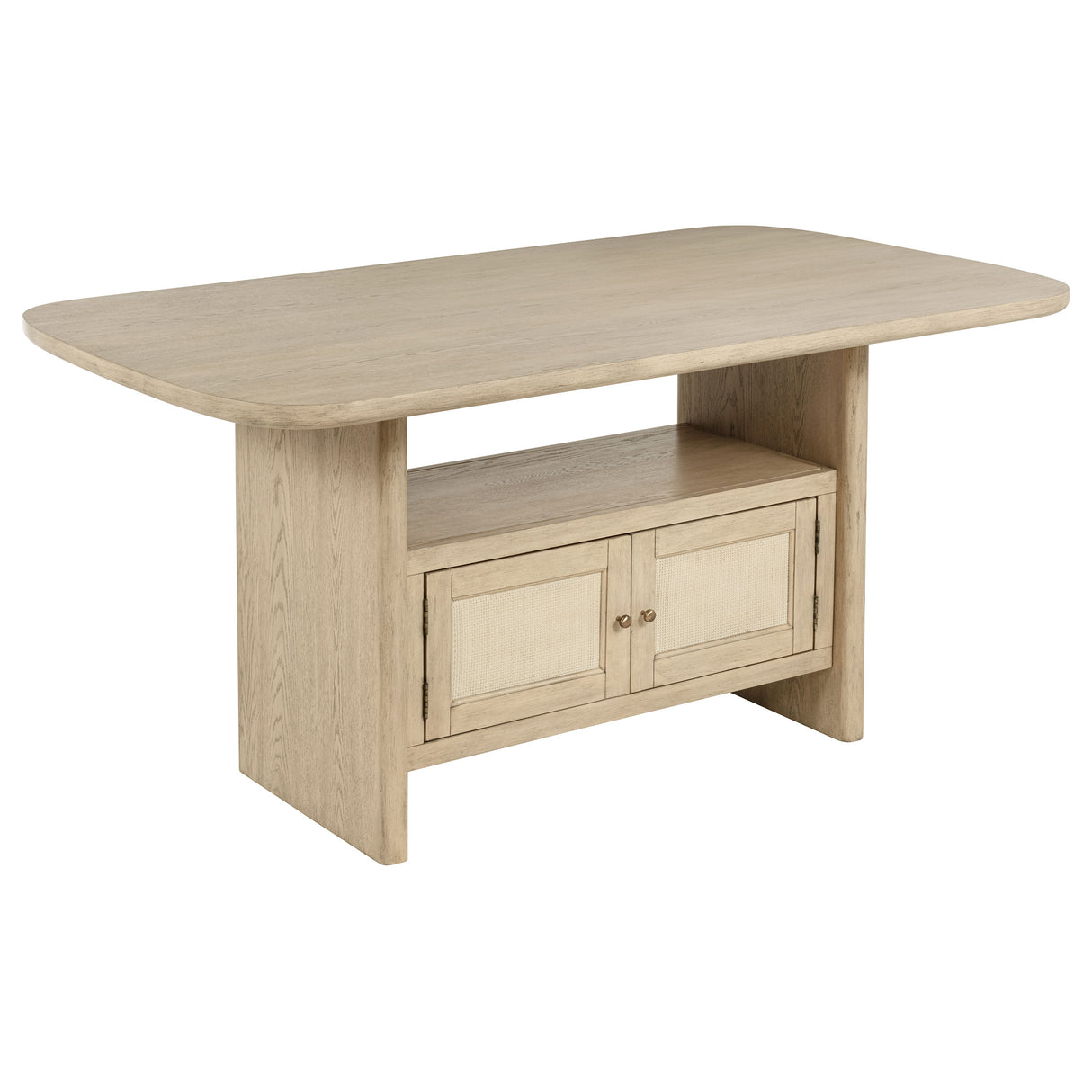 Kailani Beige Oak 8-piece Counter Height Dining Set with Cabinet