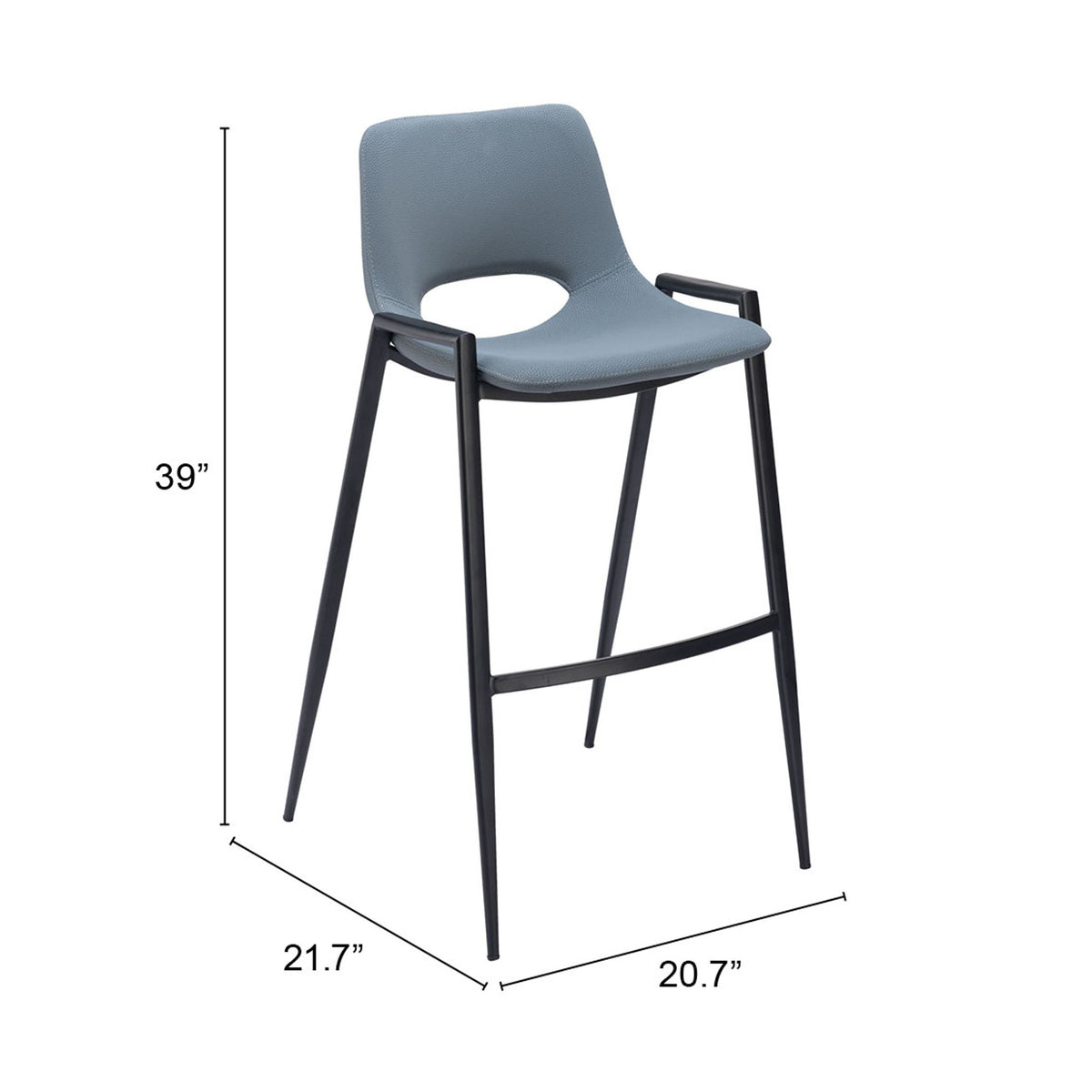 Desi Barstool Azure Gray - Image 9
