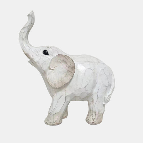 11" Elephant Figurine , White