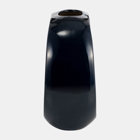 11"h Oval Vase, Navy Blue