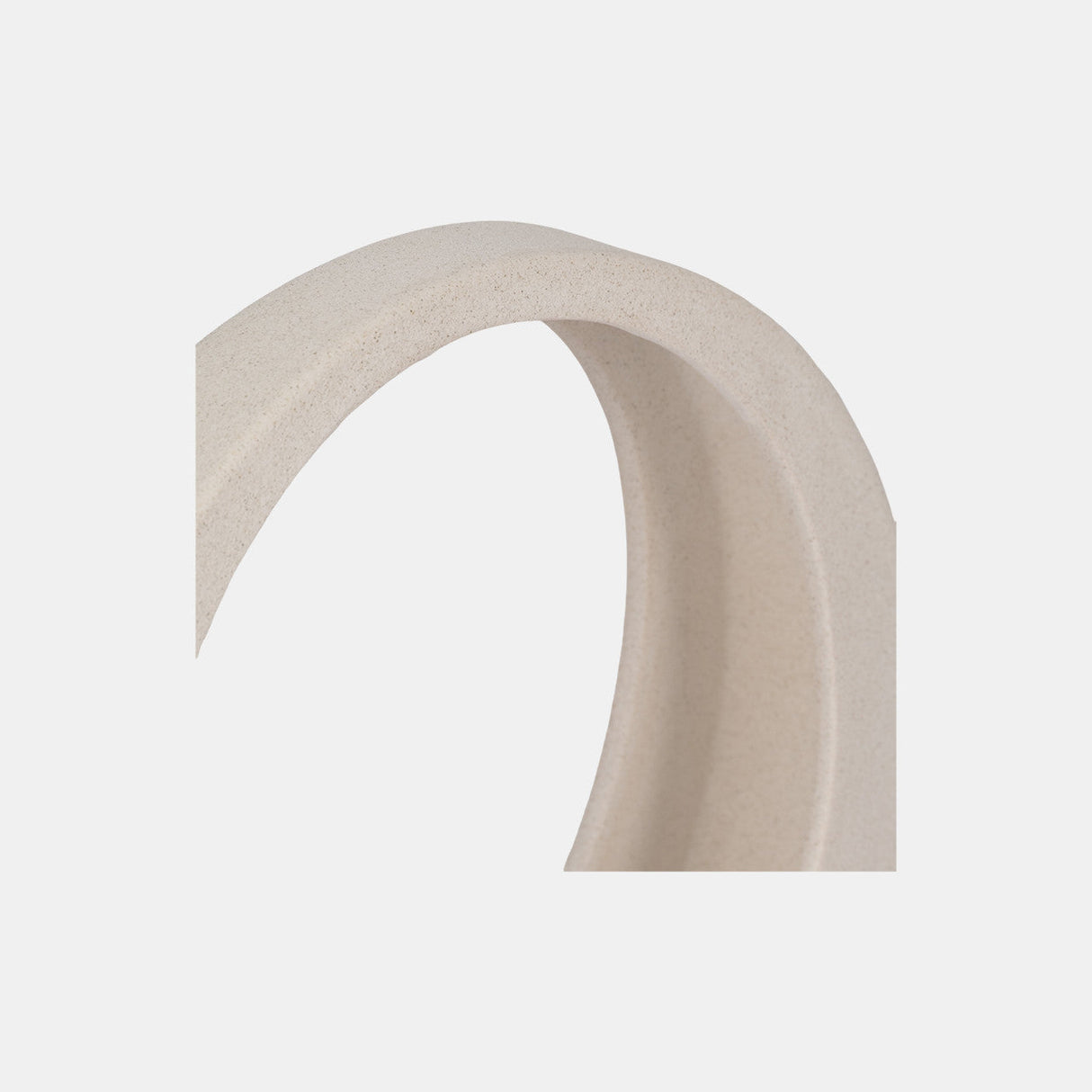 11" Sand Glaze Loop Object, White