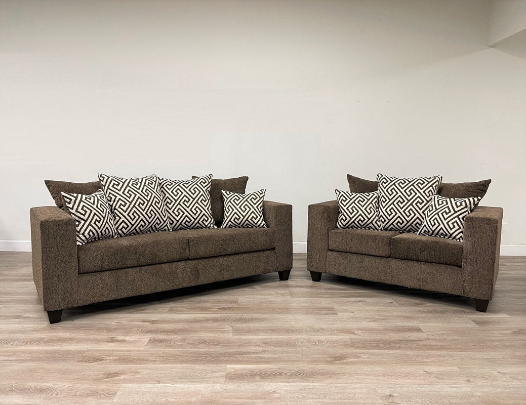 110 - Mocha Sofa & Loveseat